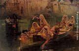 Frederick Arthur Bridgman Famous Paintings - The Harem Boats